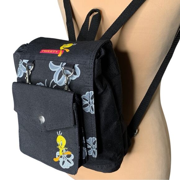 Looney Tunes WB Tweety Bird Canvas Backpack Bag Retro Grunge VTG 90s Cartoons main image 7